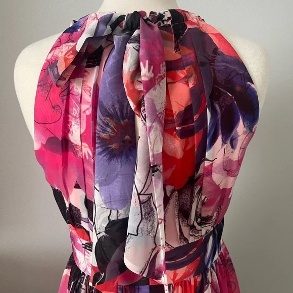 Eliza J Pink and Purple Floral Maxi Dress - Picture 5 of 8